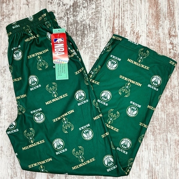 NBA YOUTH BOYS MILWAUKEE BUCKS TEAM LOGO LOUNGE/PJ PANTS - Picture 2 of 11